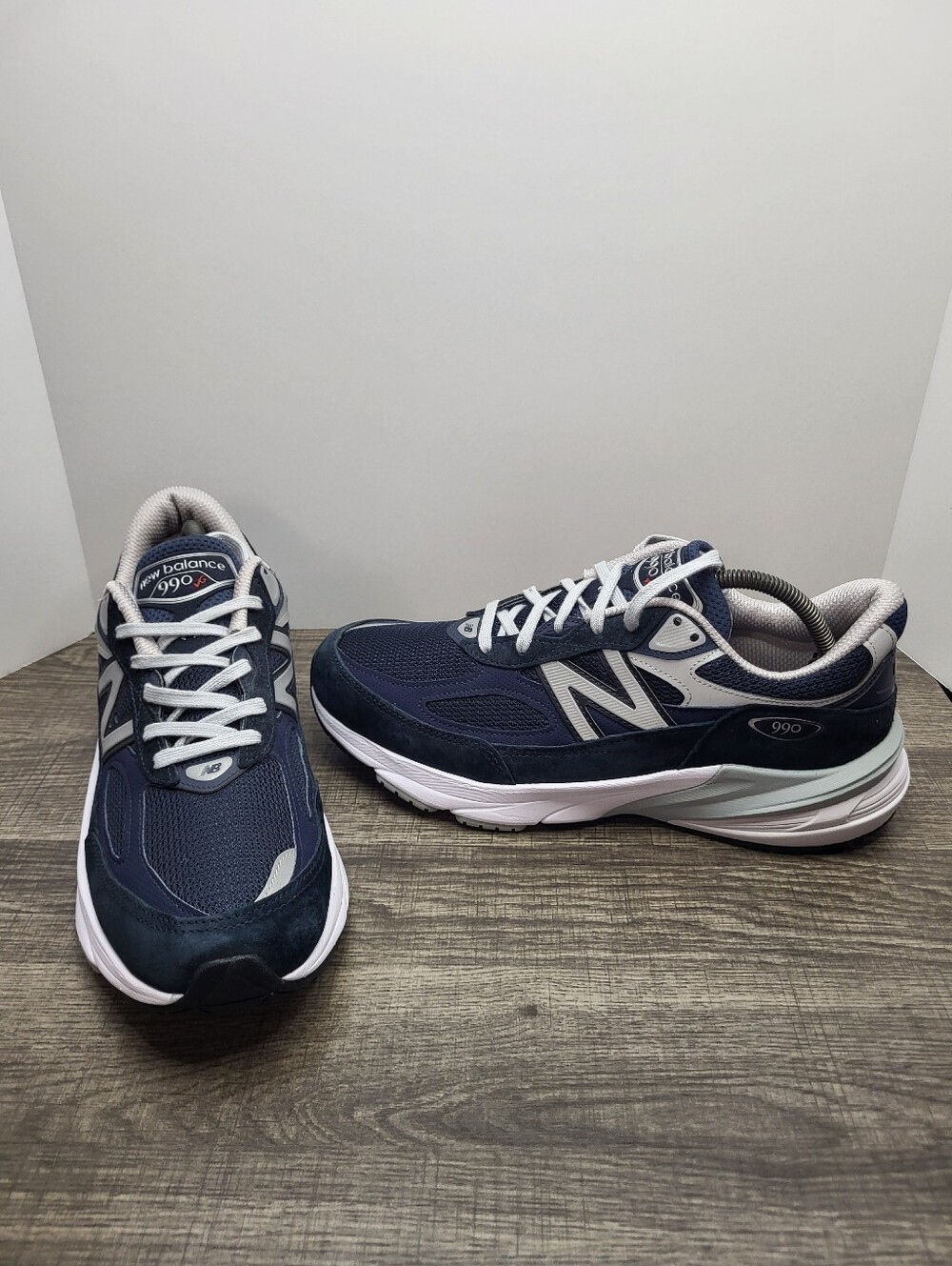 New Balance 990v6 Mens Size 10 D Leather Casual Sneaker Navy White Made USA